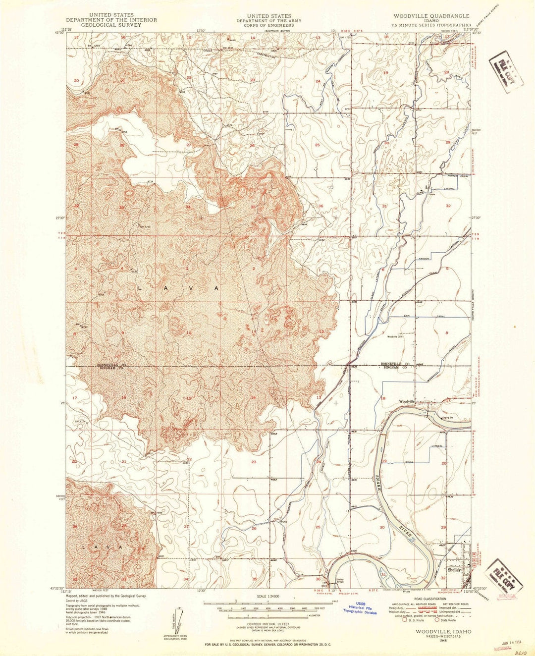 1948 Woodville, ID - Idaho - USGS Topographic Map