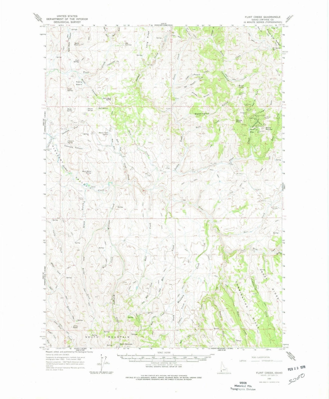 1965 Flint Creek, ID - Idaho - USGS Topographic Map