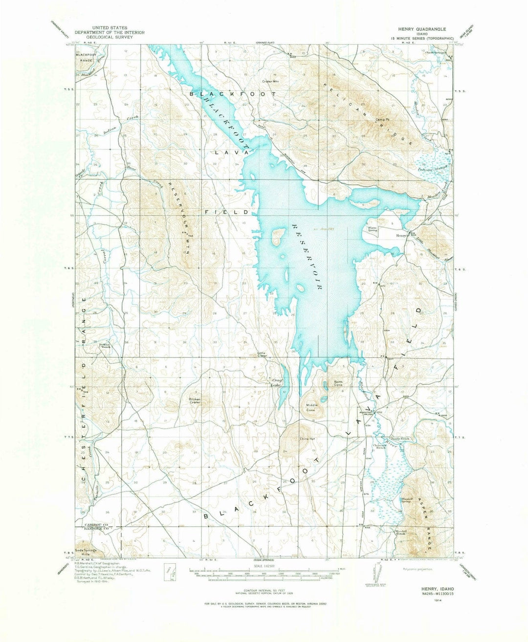1914 Henry, ID - Idaho - USGS Topographic Map v2