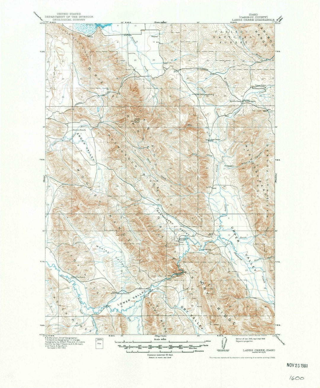 1915 Lanes Creek, ID - Idaho - USGS Topographic Map