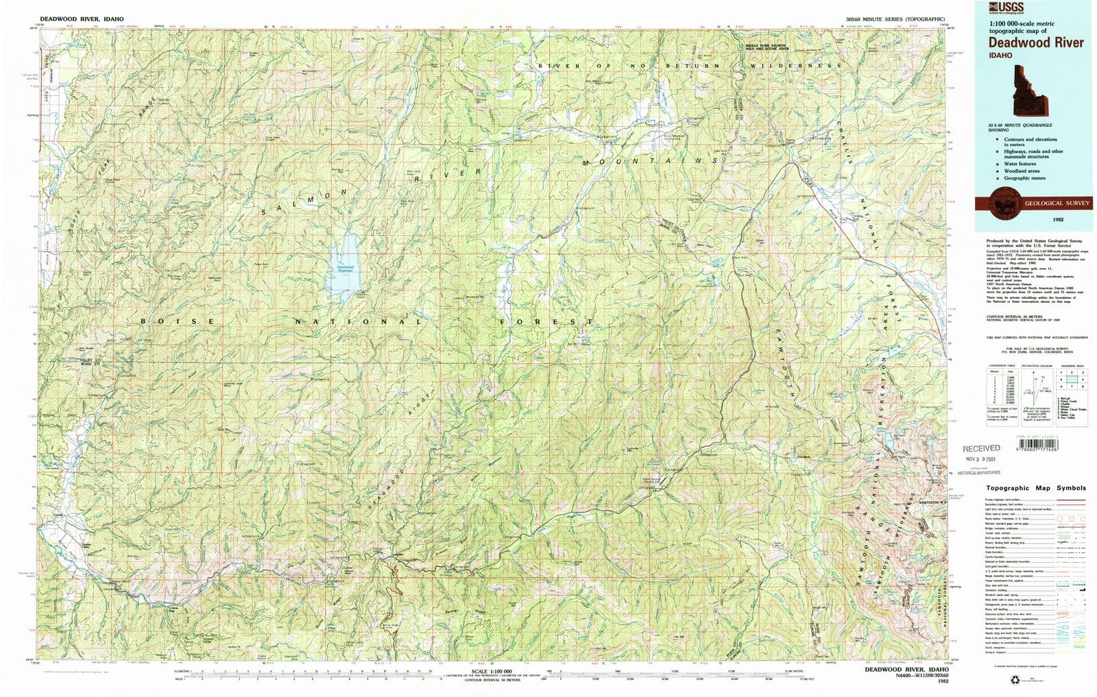 1982 Deadwood River, ID - Idaho - USGS Topographic Map