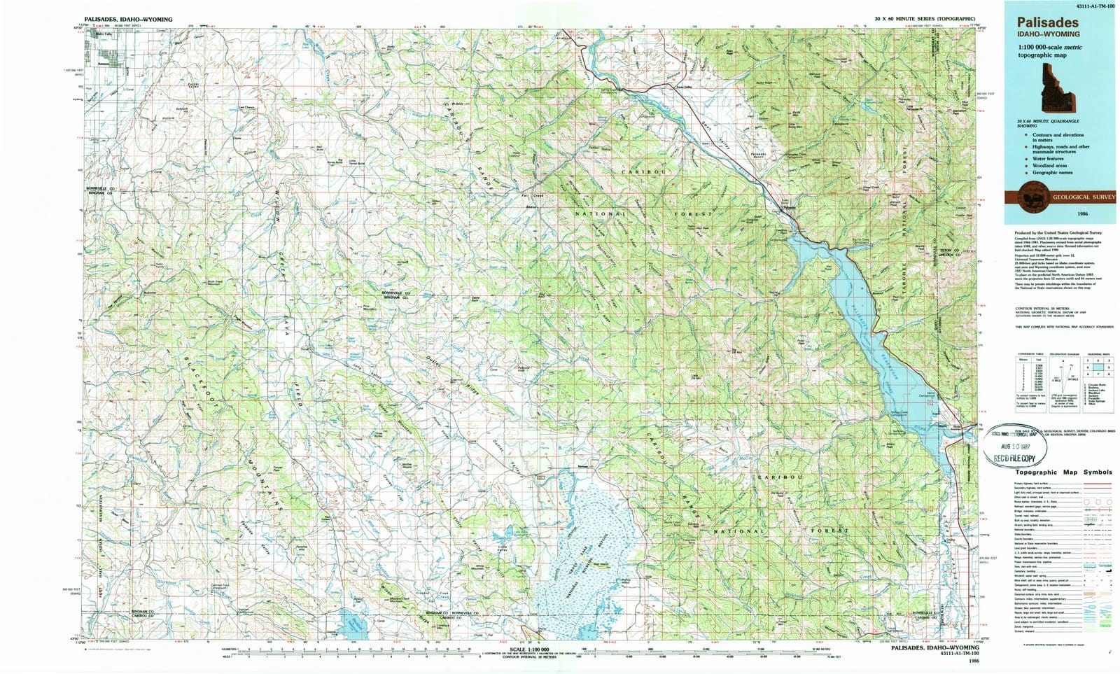 1986 Palisades, ID - Idaho - USGS Topographic Map