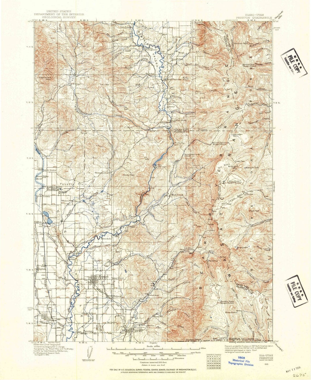 1915 Preston, ID - Idaho - USGS Topographic Map