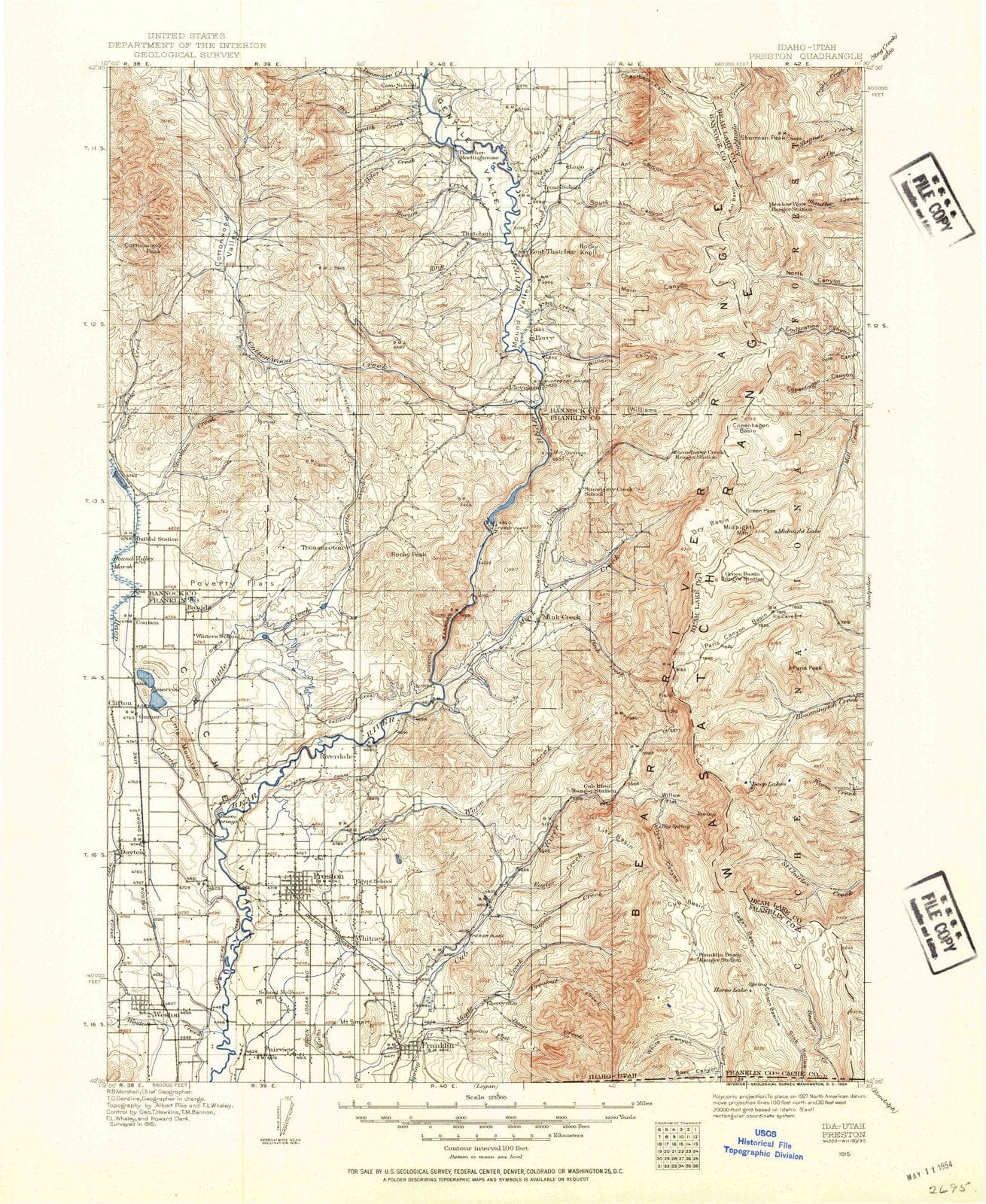 1915 Preston, ID - Idaho - USGS Topographic Map
