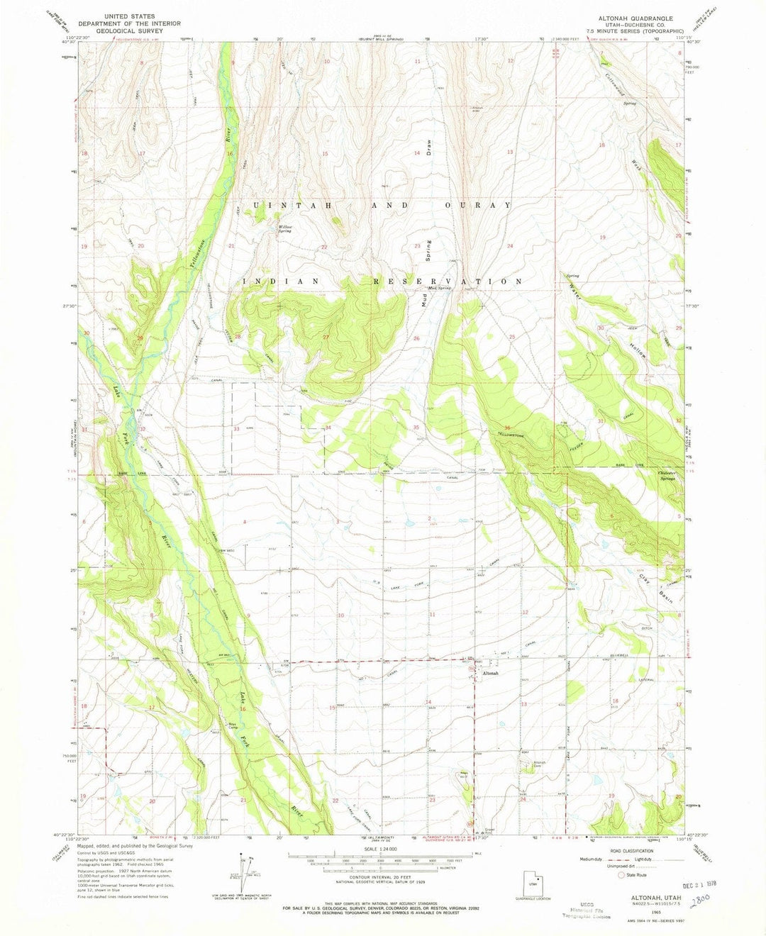 1965 Altonah, UT - Utah - USGS Topographic Map