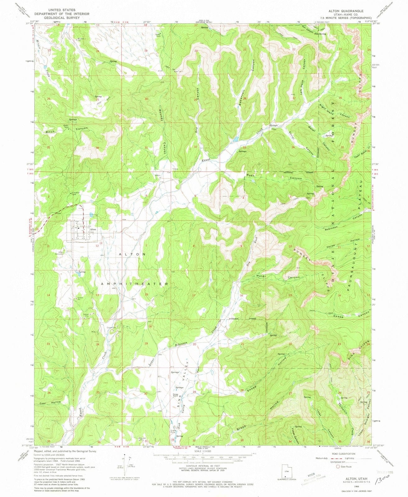 1966 Alton, UT - Utah - USGS Topographic Map