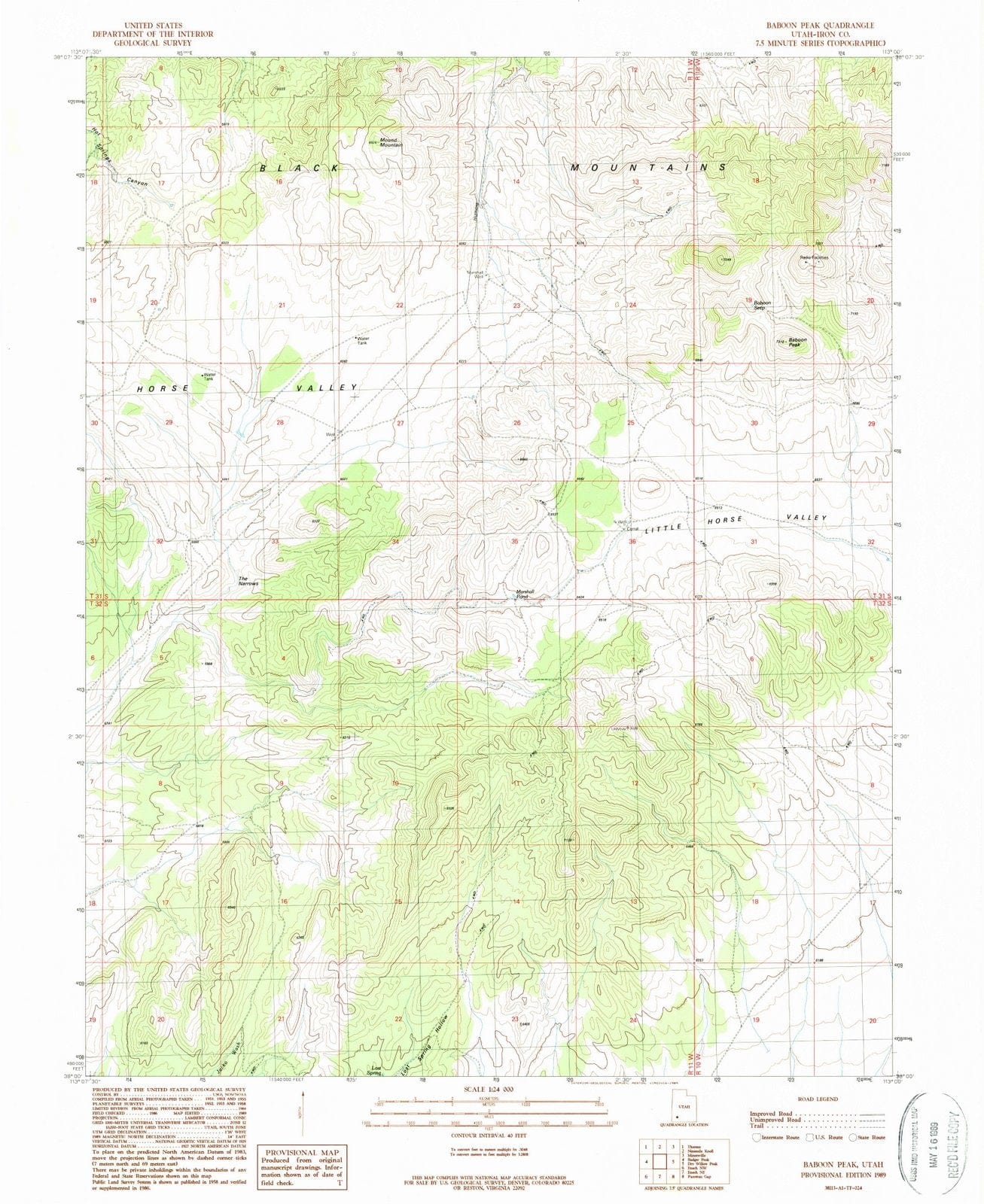 1989 Baboon Peak, UT - Utah - USGS Topographic Map