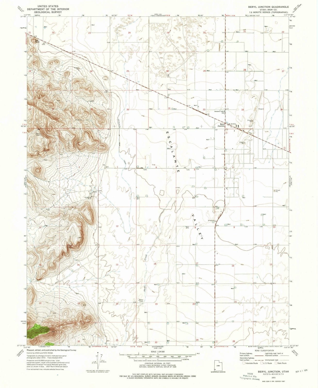 1972 Beryl Junction, UT - Utah - USGS Topographic Map