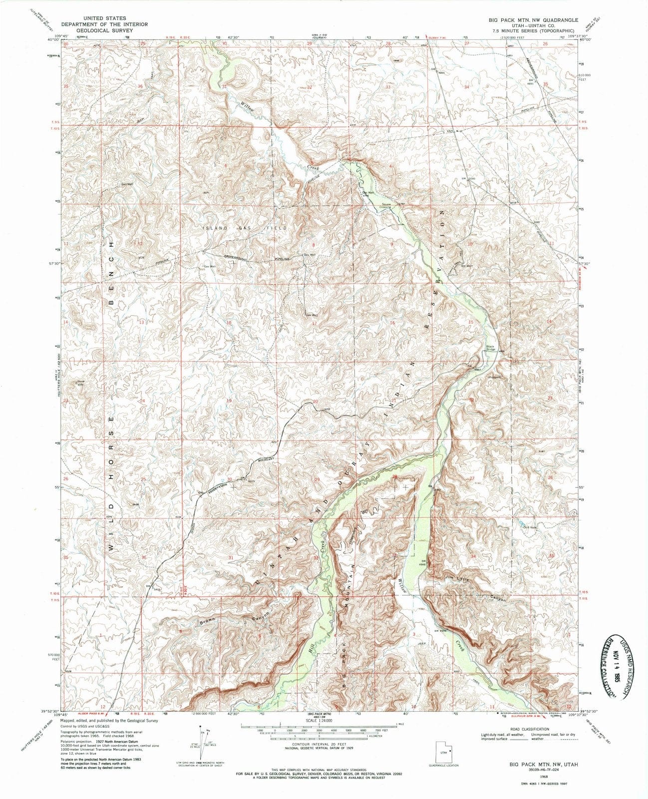 1968 Big Pack MTN, UT - Utah - USGS Topographic Map v2
