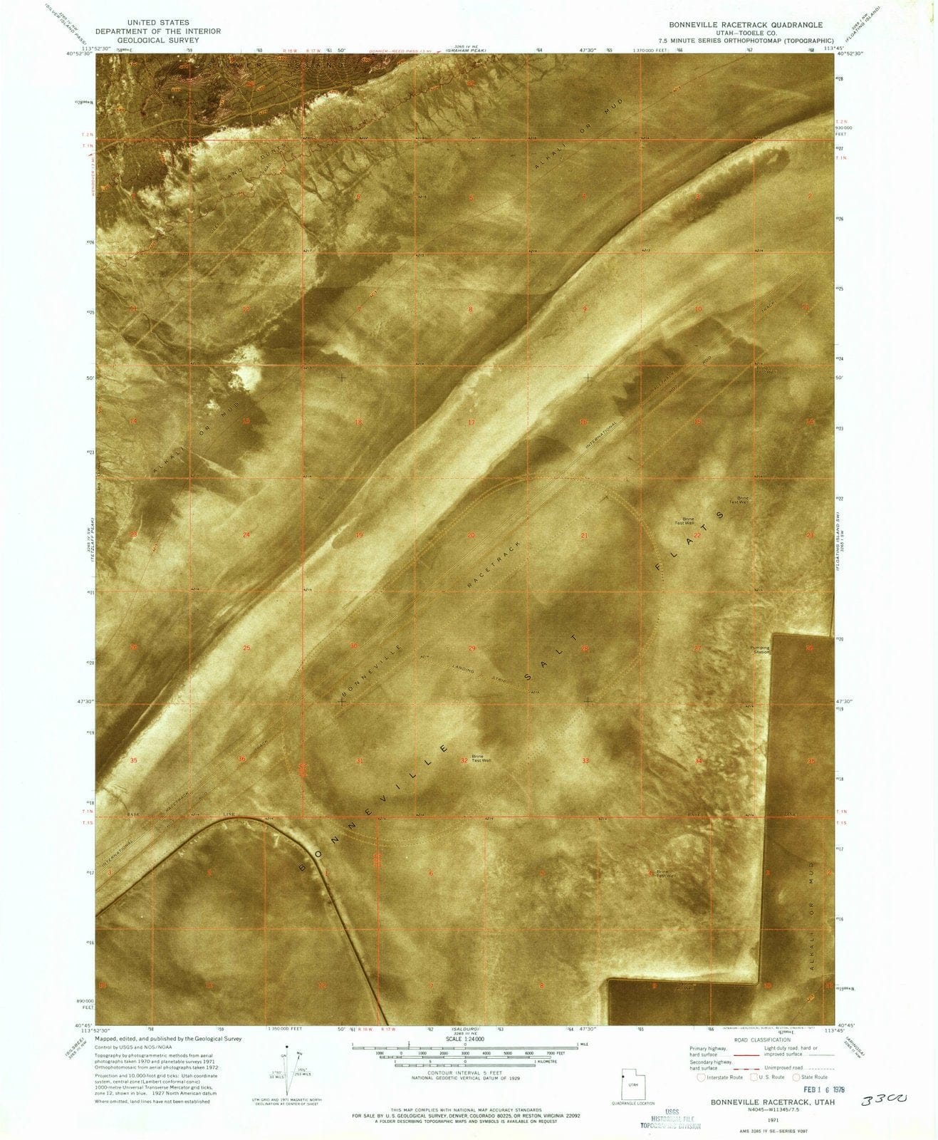 1971 Bonneville Racetrack, UT - Utah - USGS Topographic Map