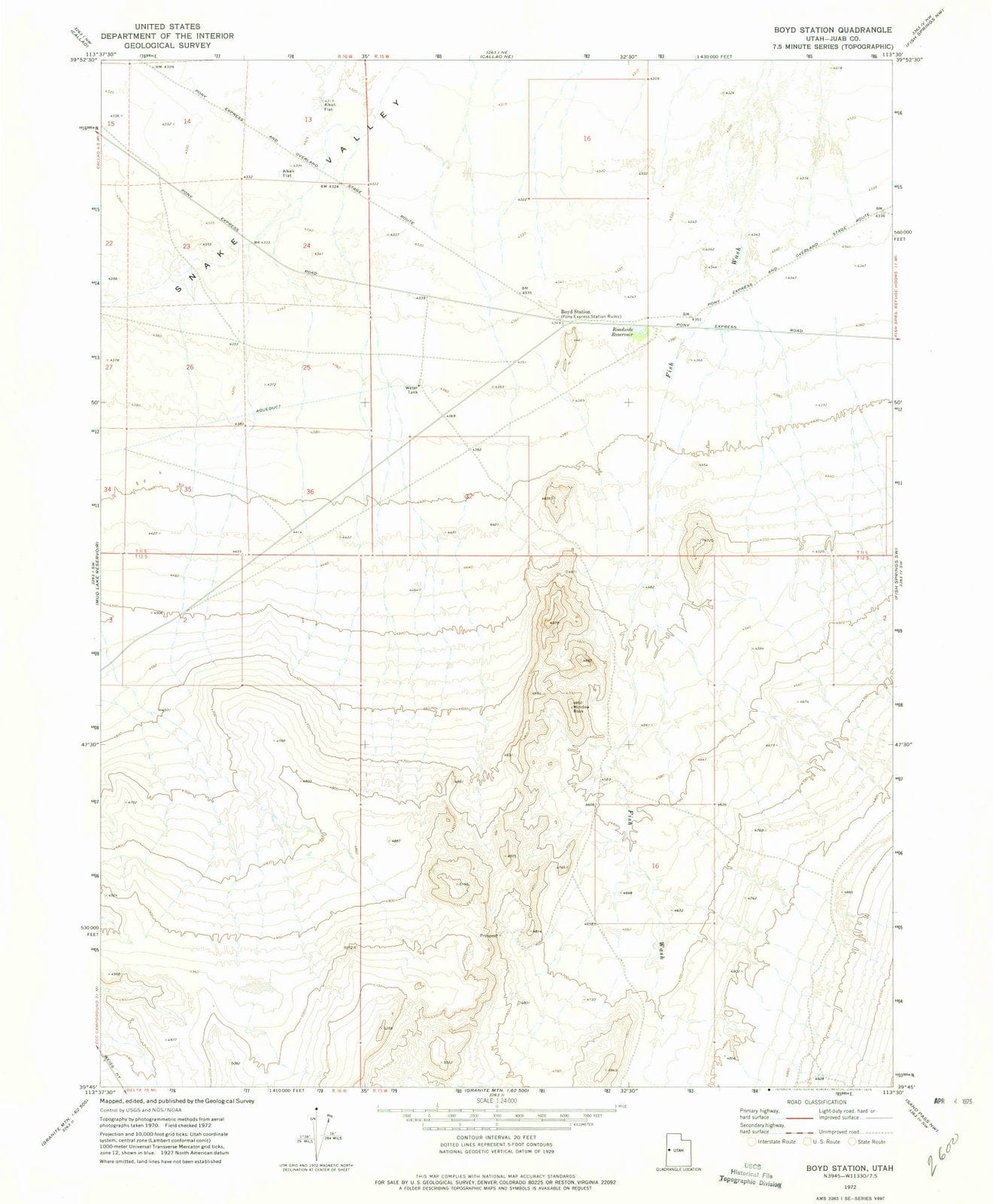 1972 Boyd Station, UT - Utah - USGS Topographic Map