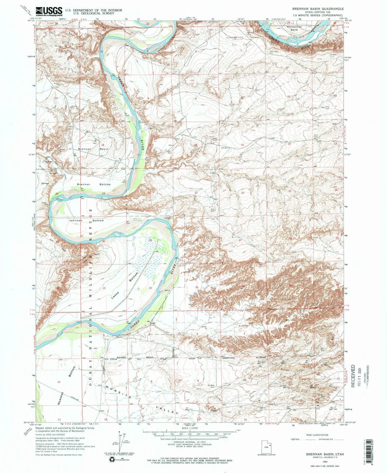 1964 Brennan Basin, UT - Utah - USGS Topographic Map