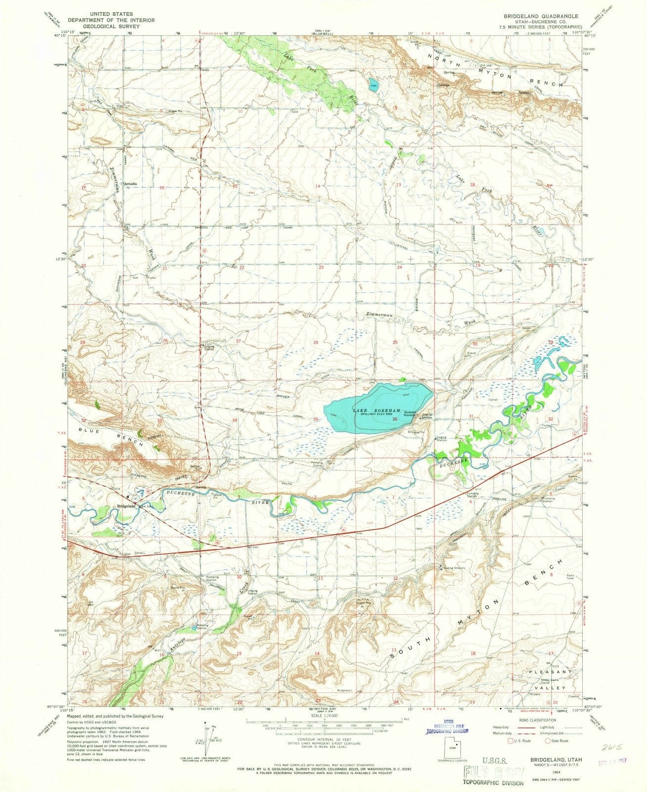 1964 Bridgeland, UT - Utah - USGS Topographic Map