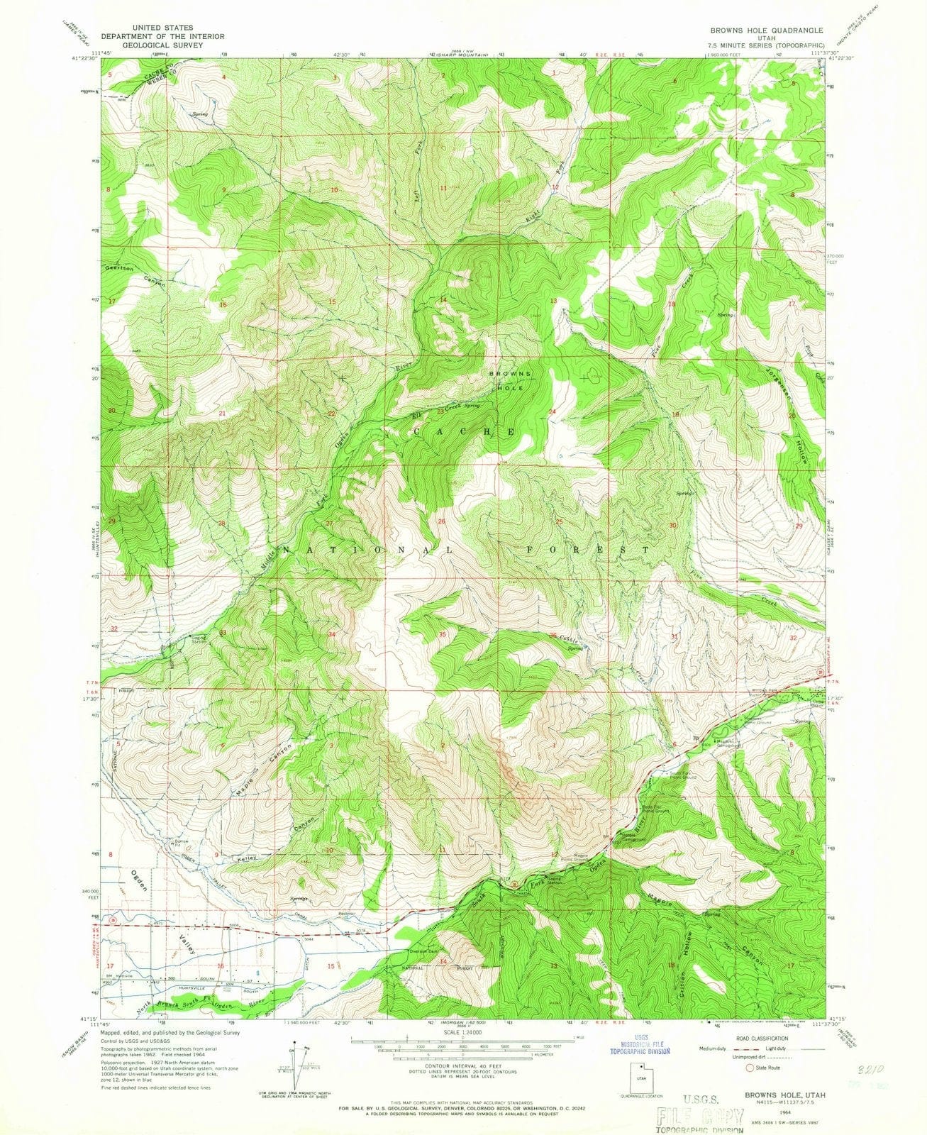 1964 Browns Hole, UT - Utah - USGS Topographic Map