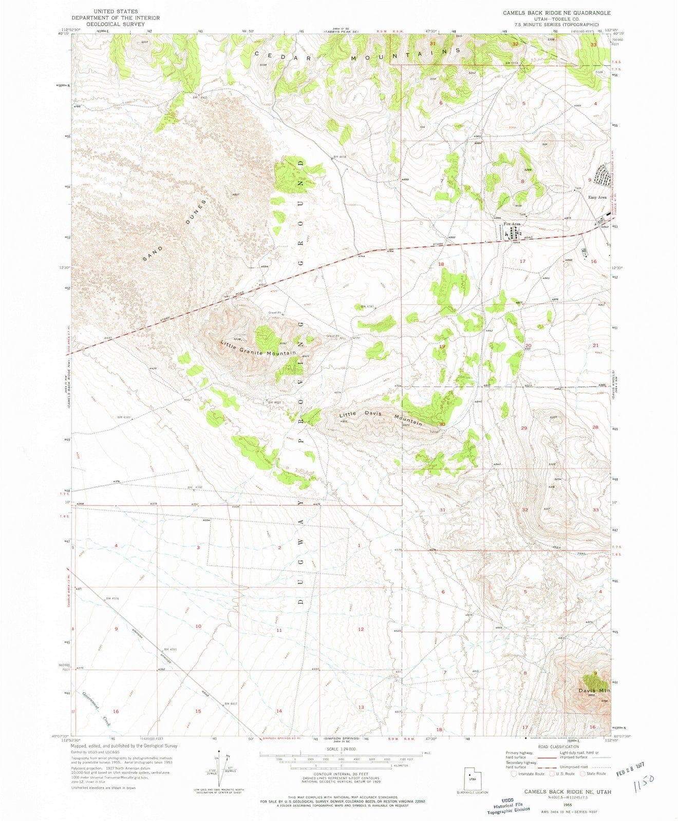 1955 Camels Back Ridge, UT - Utah - USGS Topographic Map