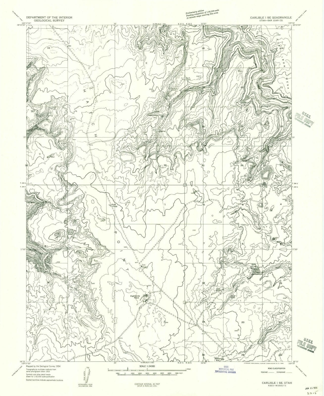 1954 Carlisle 1, UT - Utah - USGS Topographic Map v2