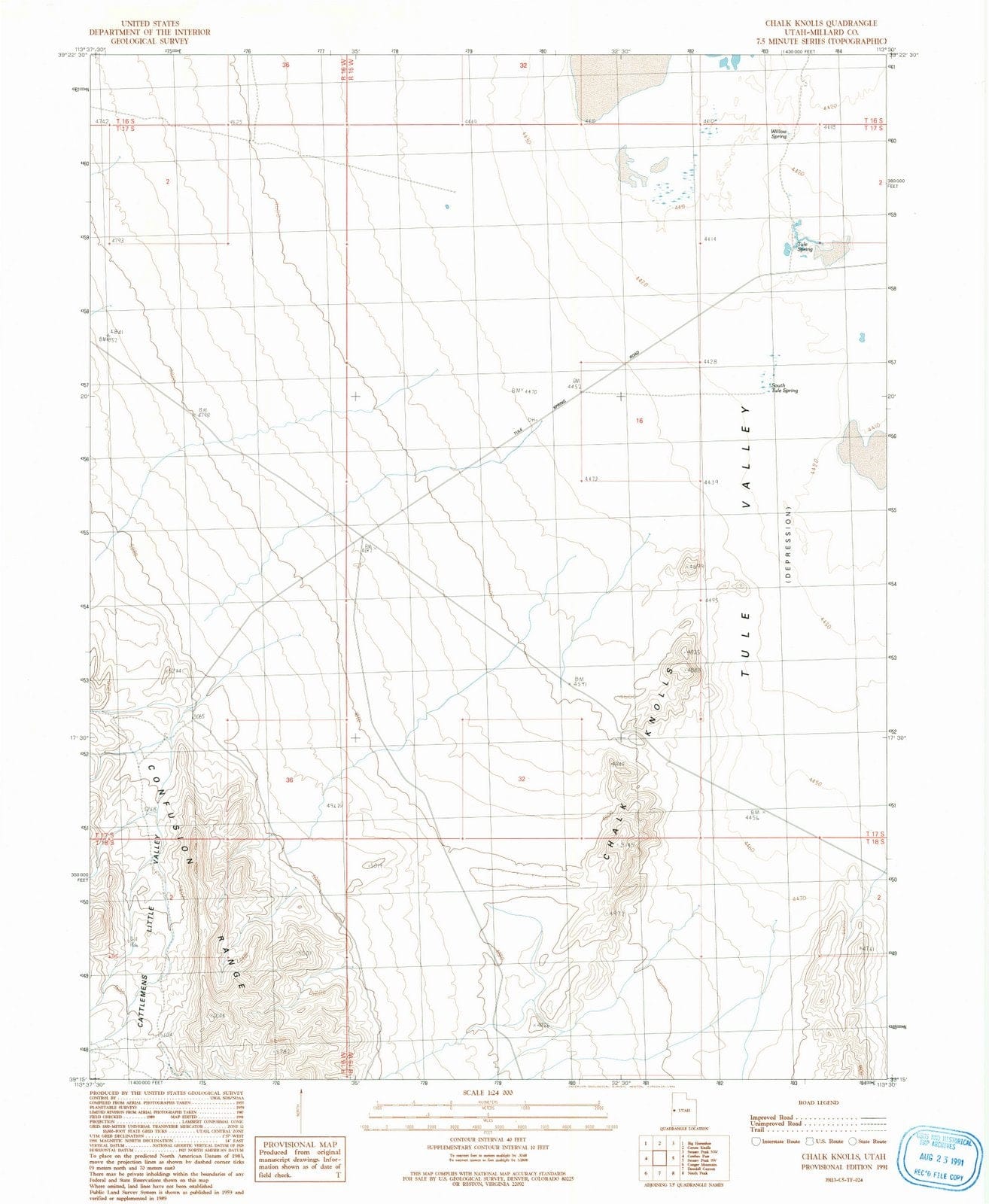 1991 Chalk Knolls, UT - Utah - USGS Topographic Map