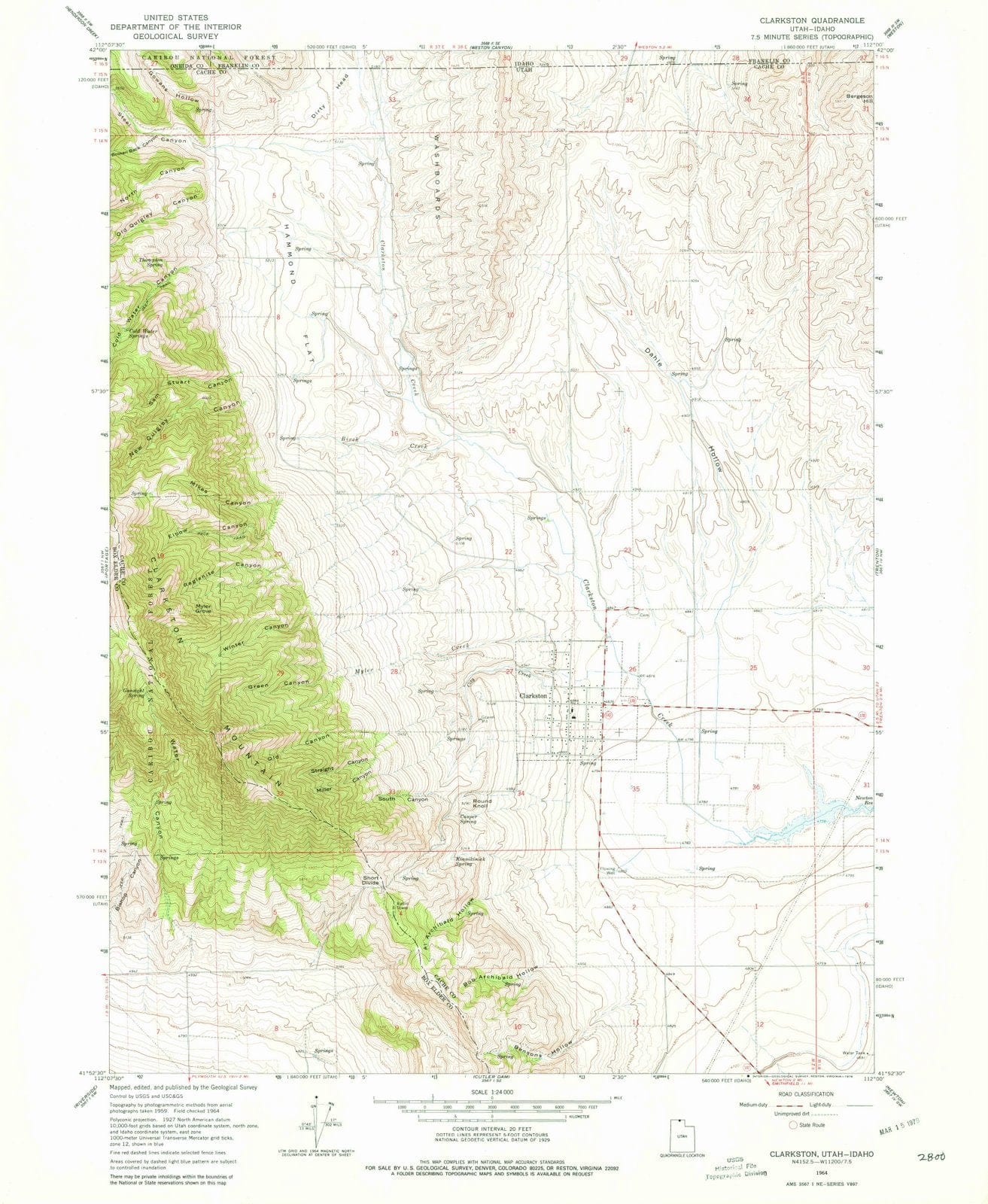 1964 Clarkston, UT - Utah - USGS Topographic Map