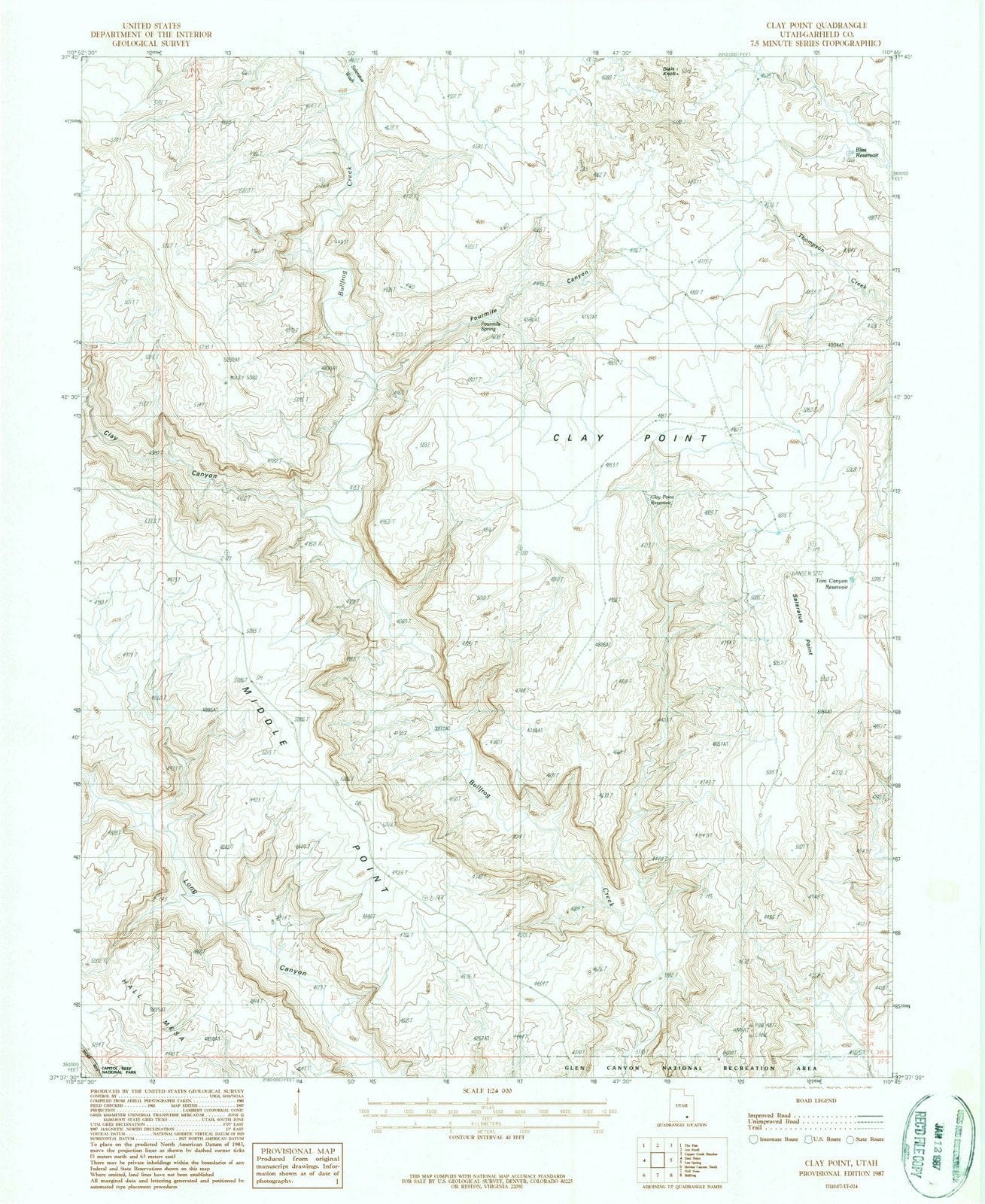 1987 Clay Point, UT - Utah - USGS Topographic Map
