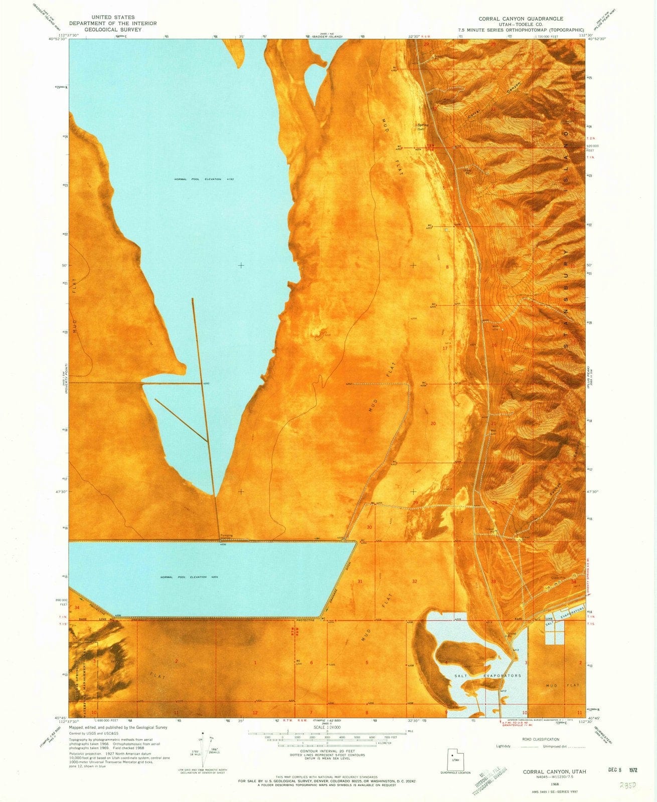1968 Corral Canyon, UT - Utah - USGS Topographic Map