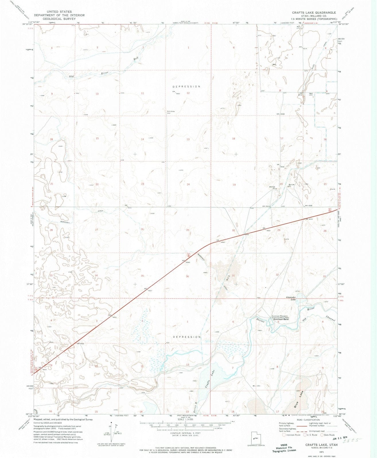 1971 Crafts Lake, UT - Utah - USGS Topographic Map