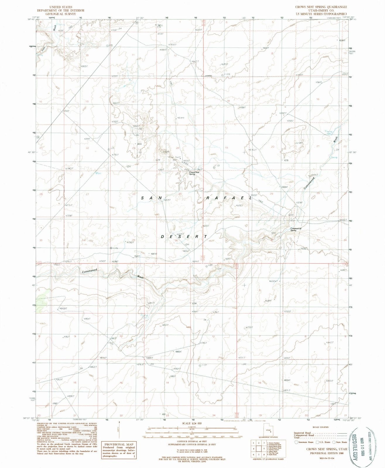 1988 Crowsst Spring, UT - Utah - USGS Topographic Map