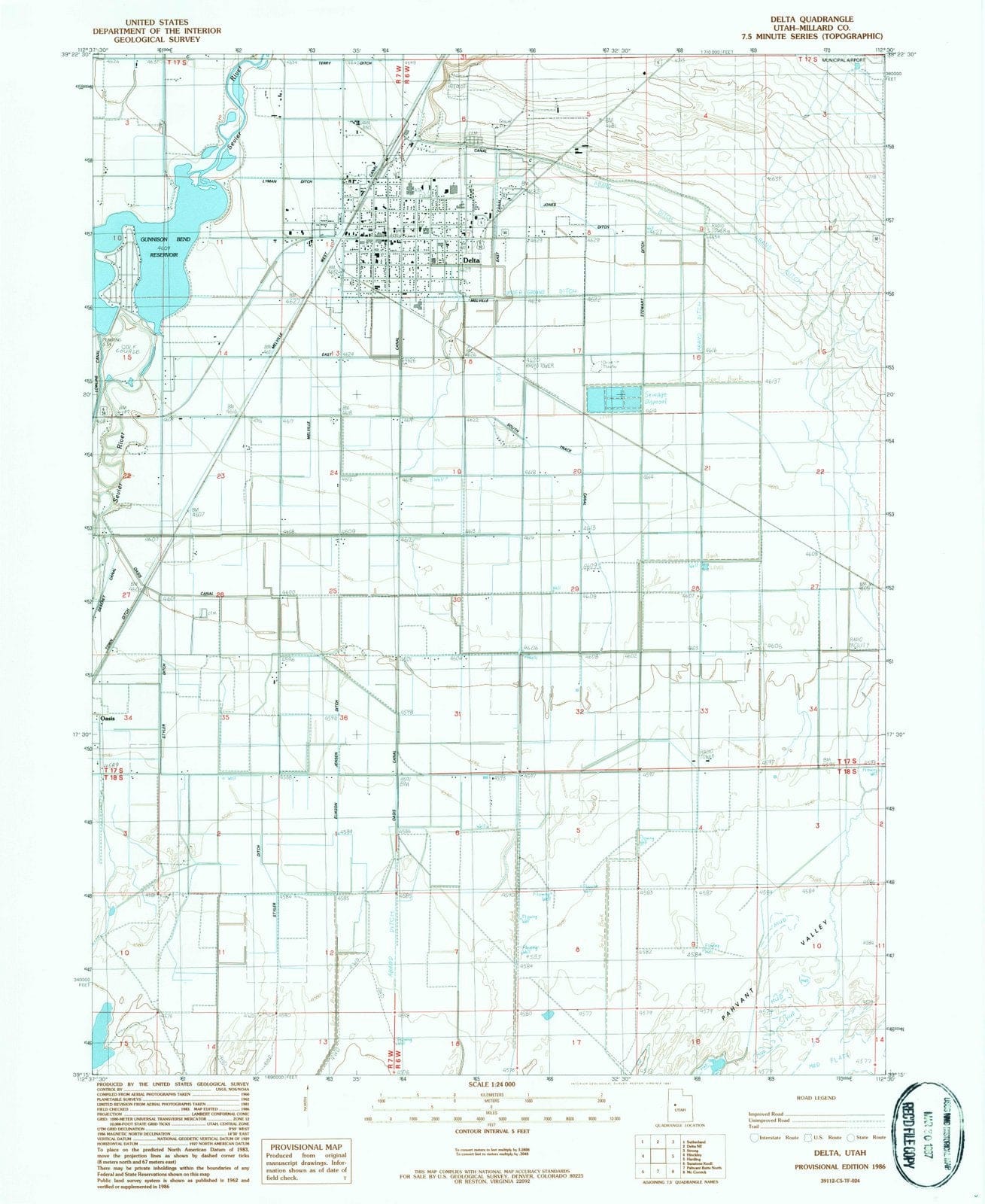 1986 Delta, UT - Utah - USGS Topographic Map