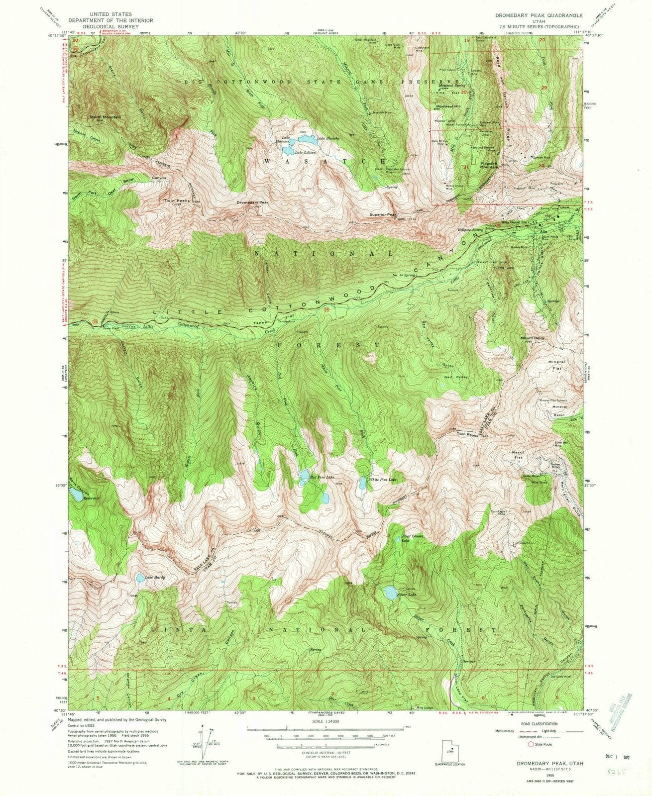 1955 Dromedary Peak, UT - Utah - USGS Topographic Map
