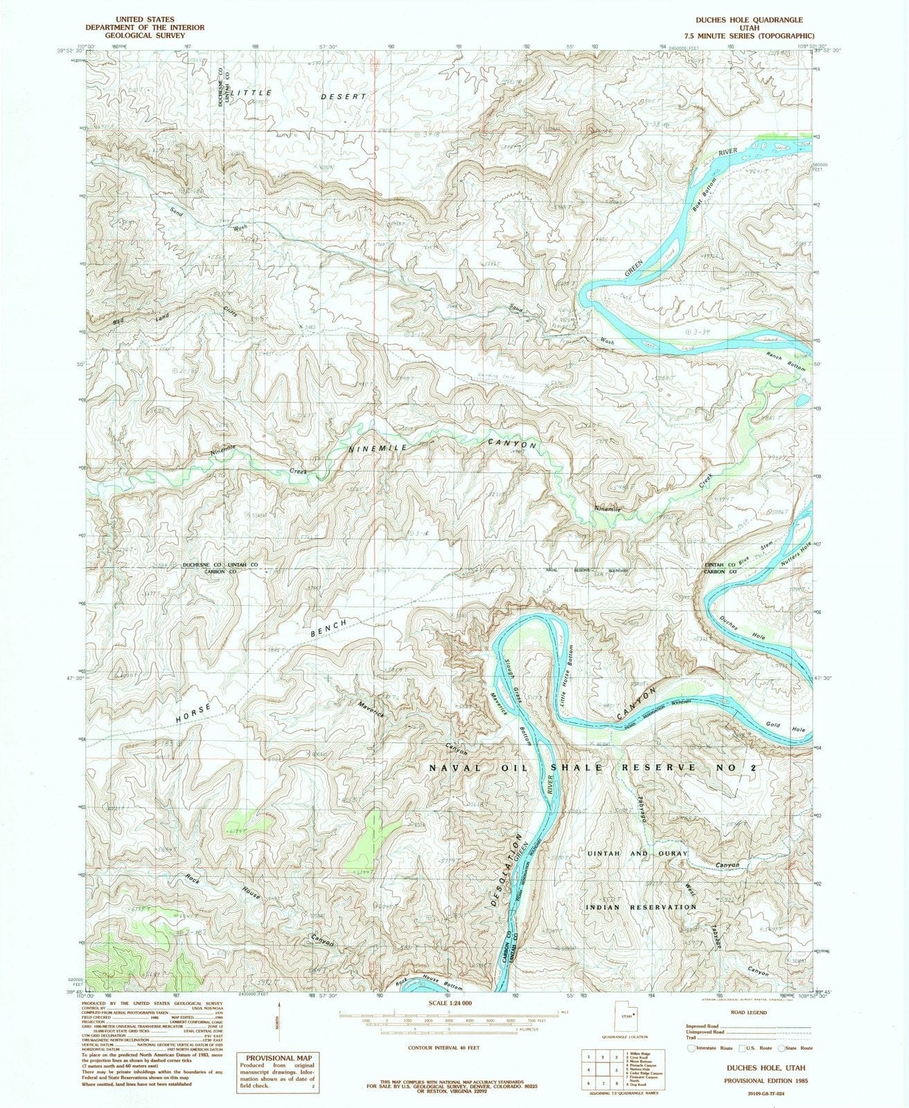 1985 Duches Hole, UT - Utah - USGS Topographic Map