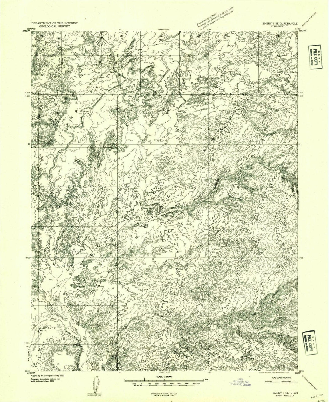 1953 Emery 1, UT - Utah - USGS Topographic Map v2