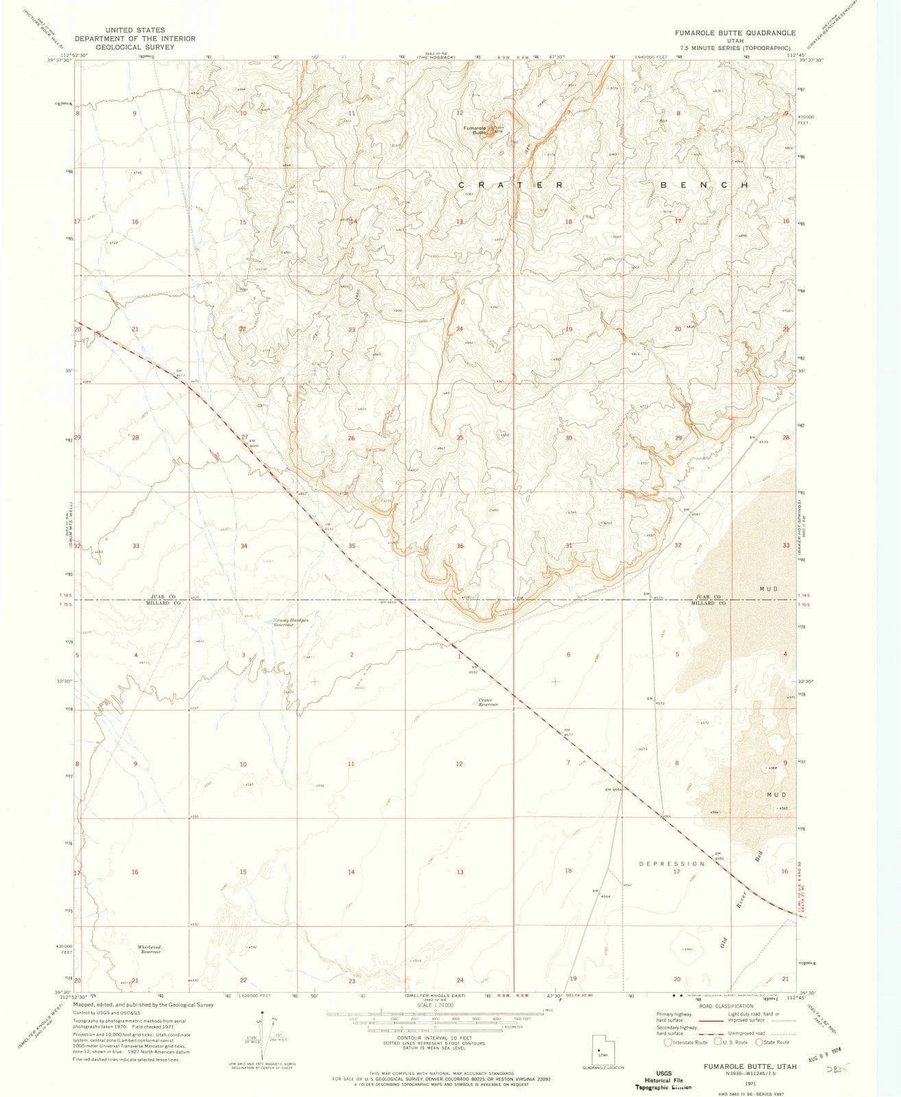 1971 Fumarole Butte, UT - Utah - USGS Topographic Map