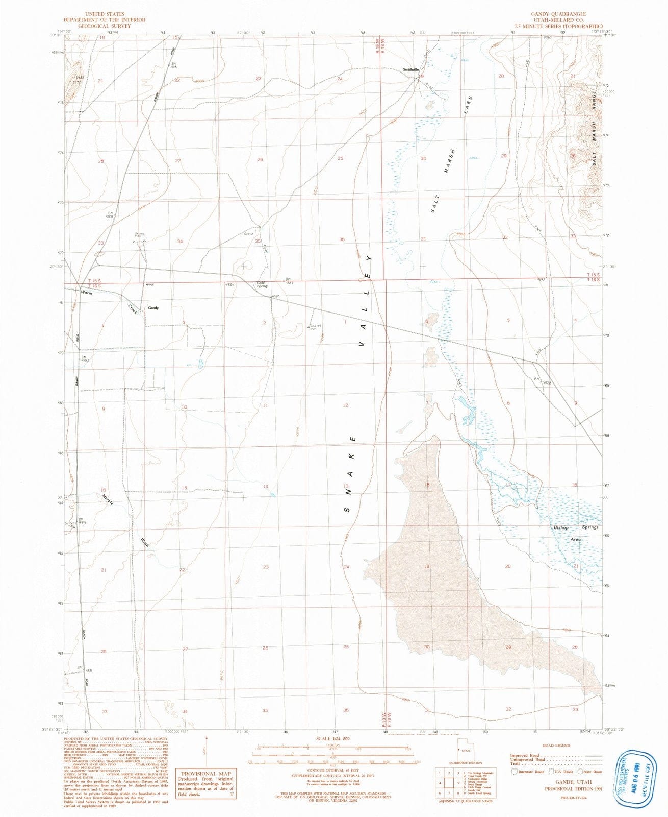 1991 Gandy, UT - Utah - USGS Topographic Map v2