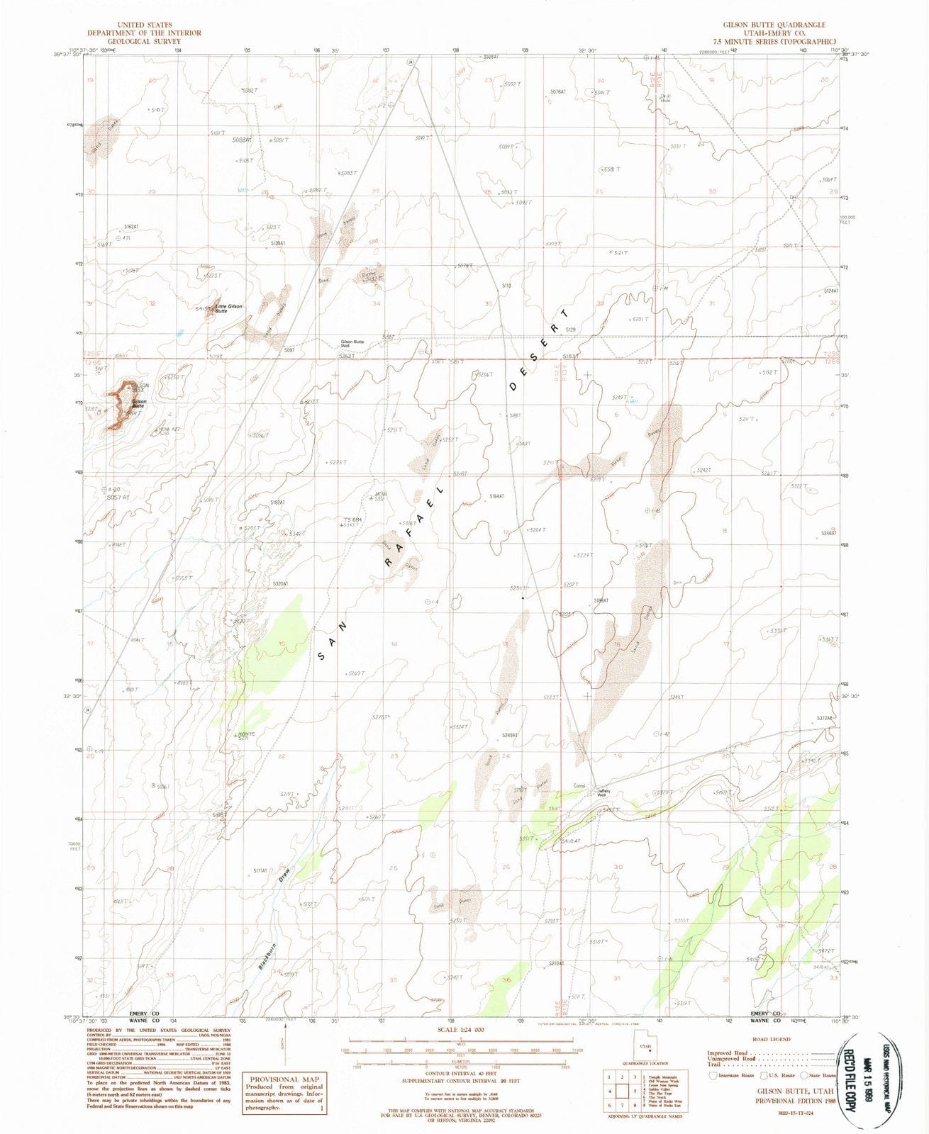 1988 Gilson Butte, UT - Utah - USGS Topographic Map