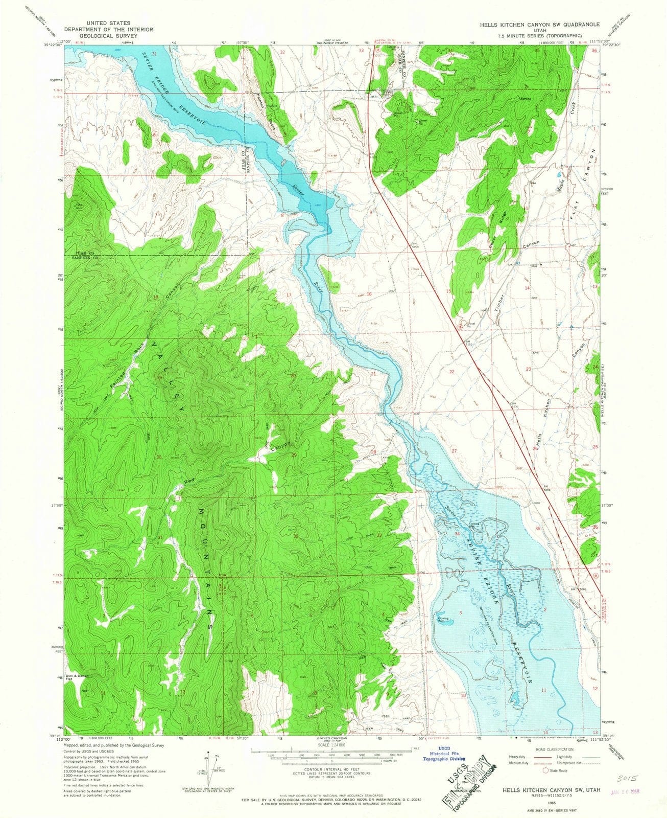 1965 Hells Kitchen Canyon, UT - Utah - USGS Topographic Map v2