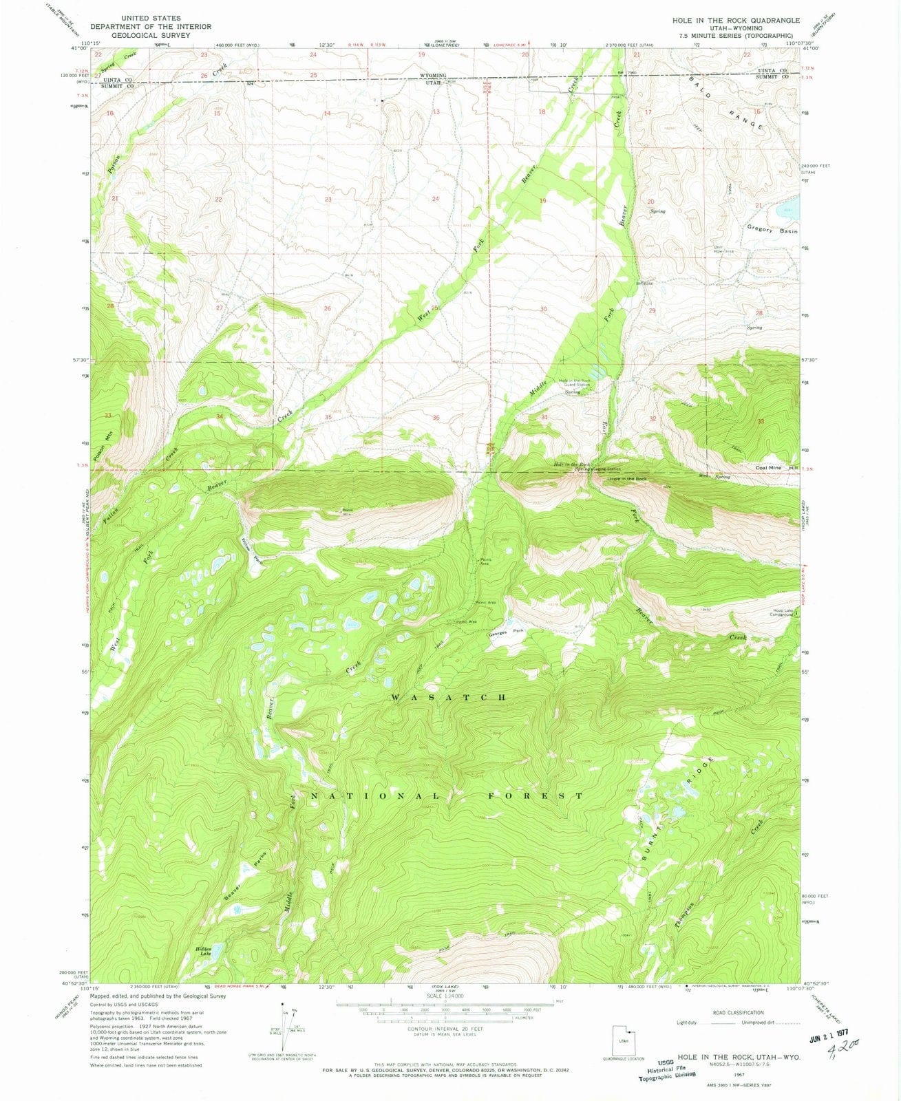 1967 Hole in The Rock, UT - Utah - USGS Topographic Map