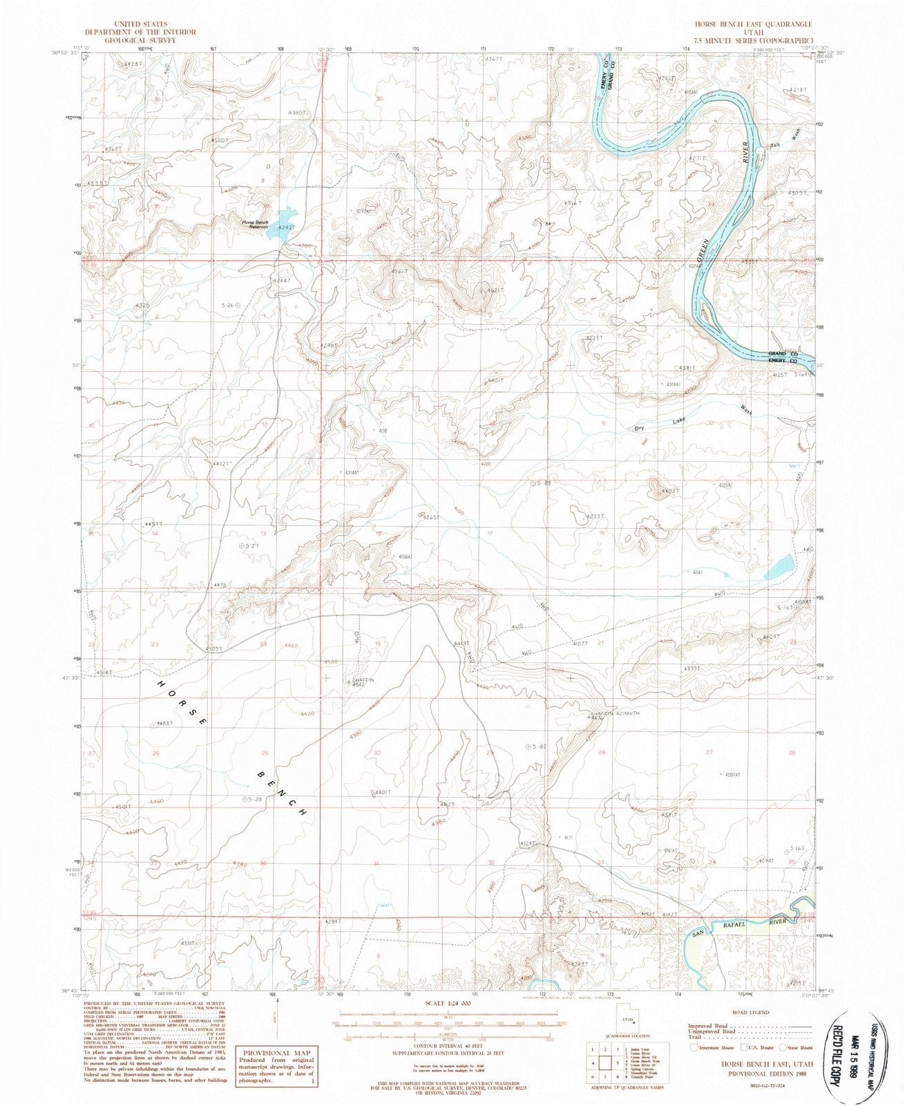 1988 Horse Bench East, UT - Utah - USGS Topographic Map