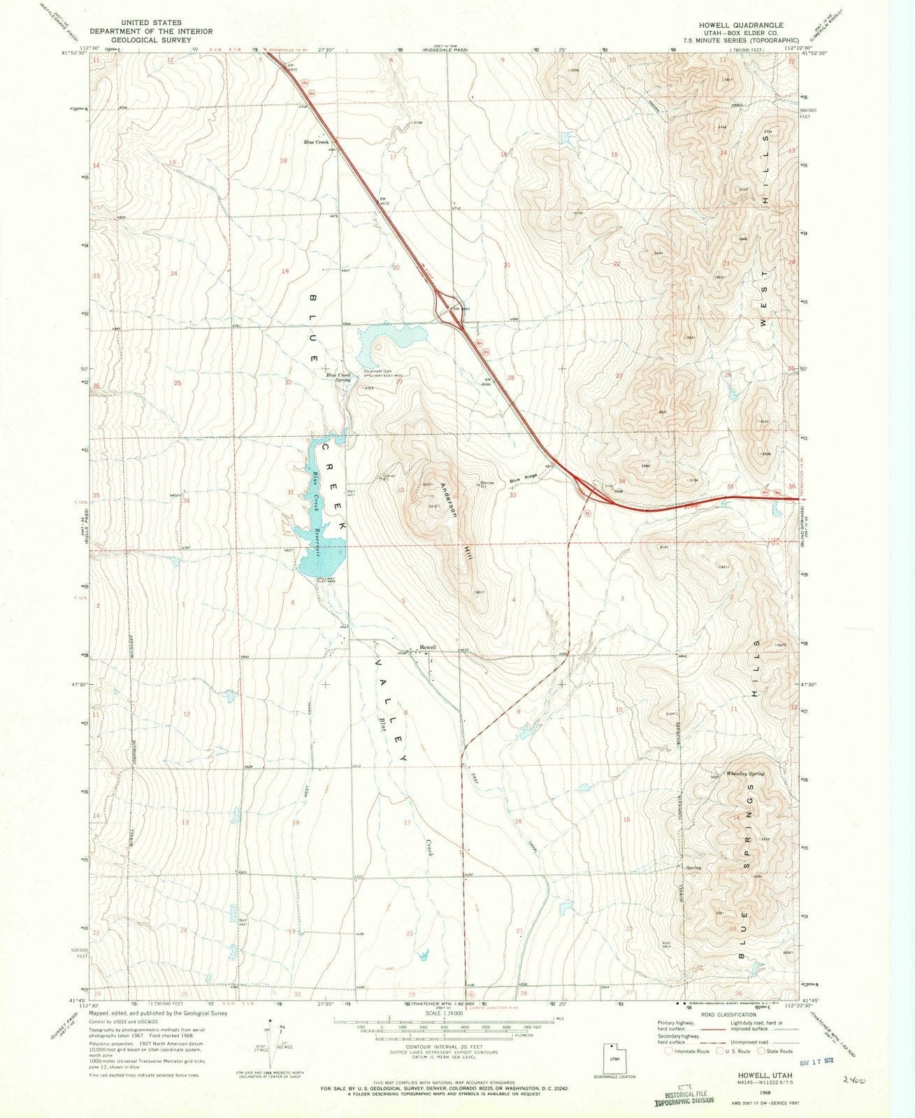 1968 Howell, UT - Utah - USGS Topographic Map