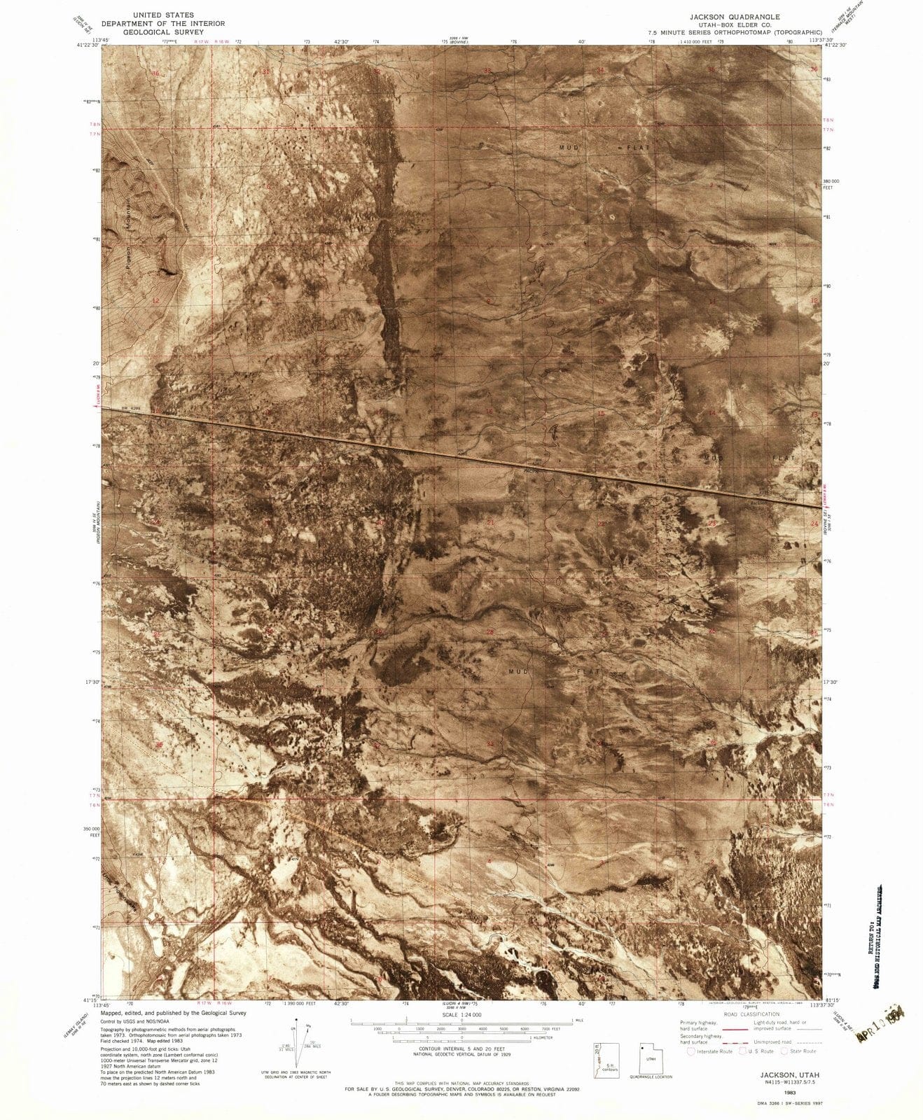 1983 Jackson, UT - Utah - USGS Topographic Map