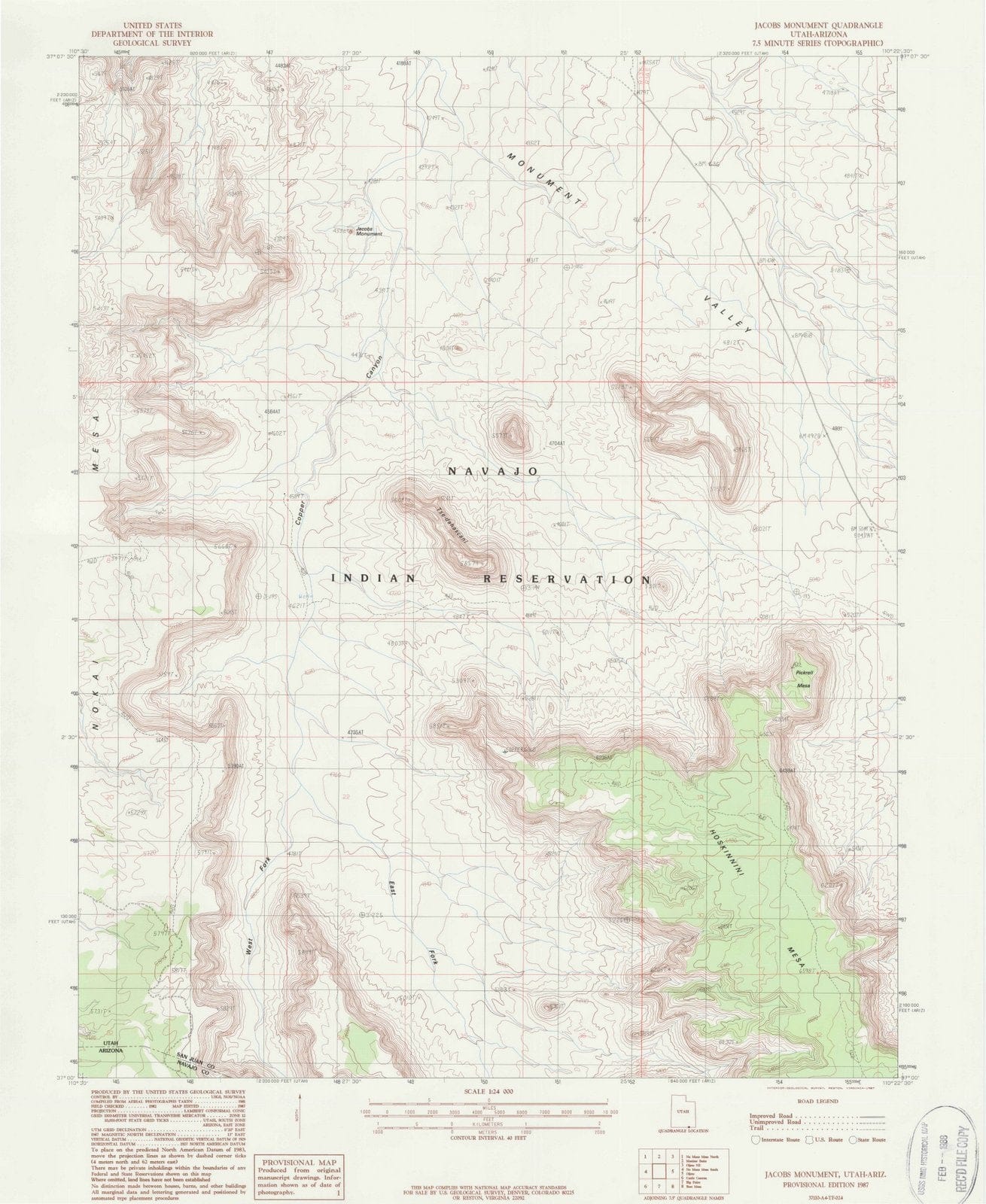 1987 Jacobs Monument, UT - Utah - USGS Topographic Map