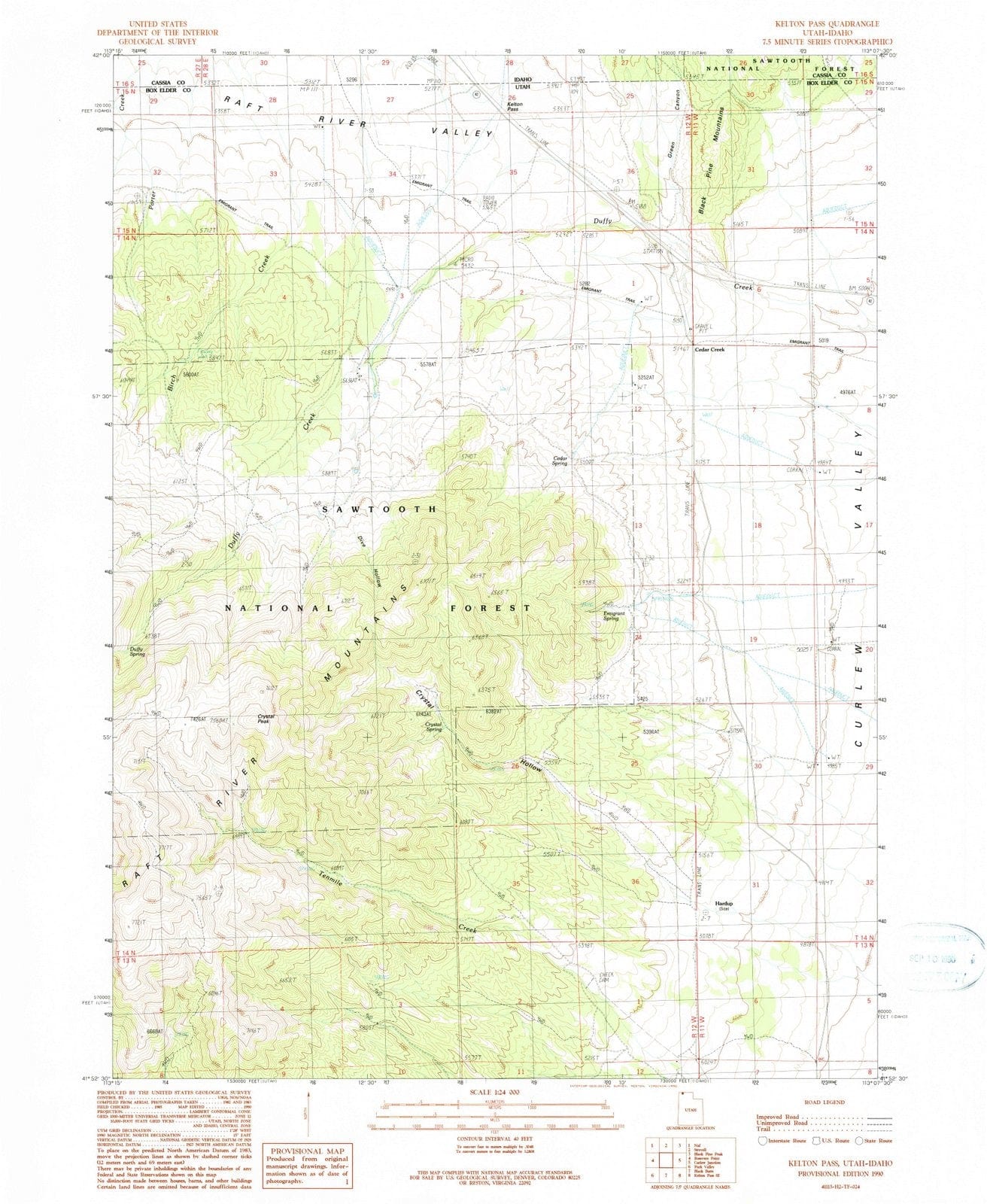1990 Kelton Pass, UT - Utah - USGS Topographic Map v2