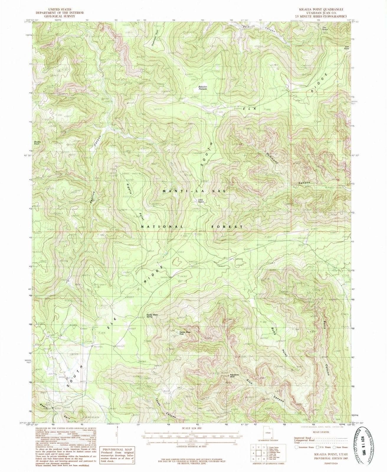 1985 Kigalia Point, UT - Utah - USGS Topographic Map