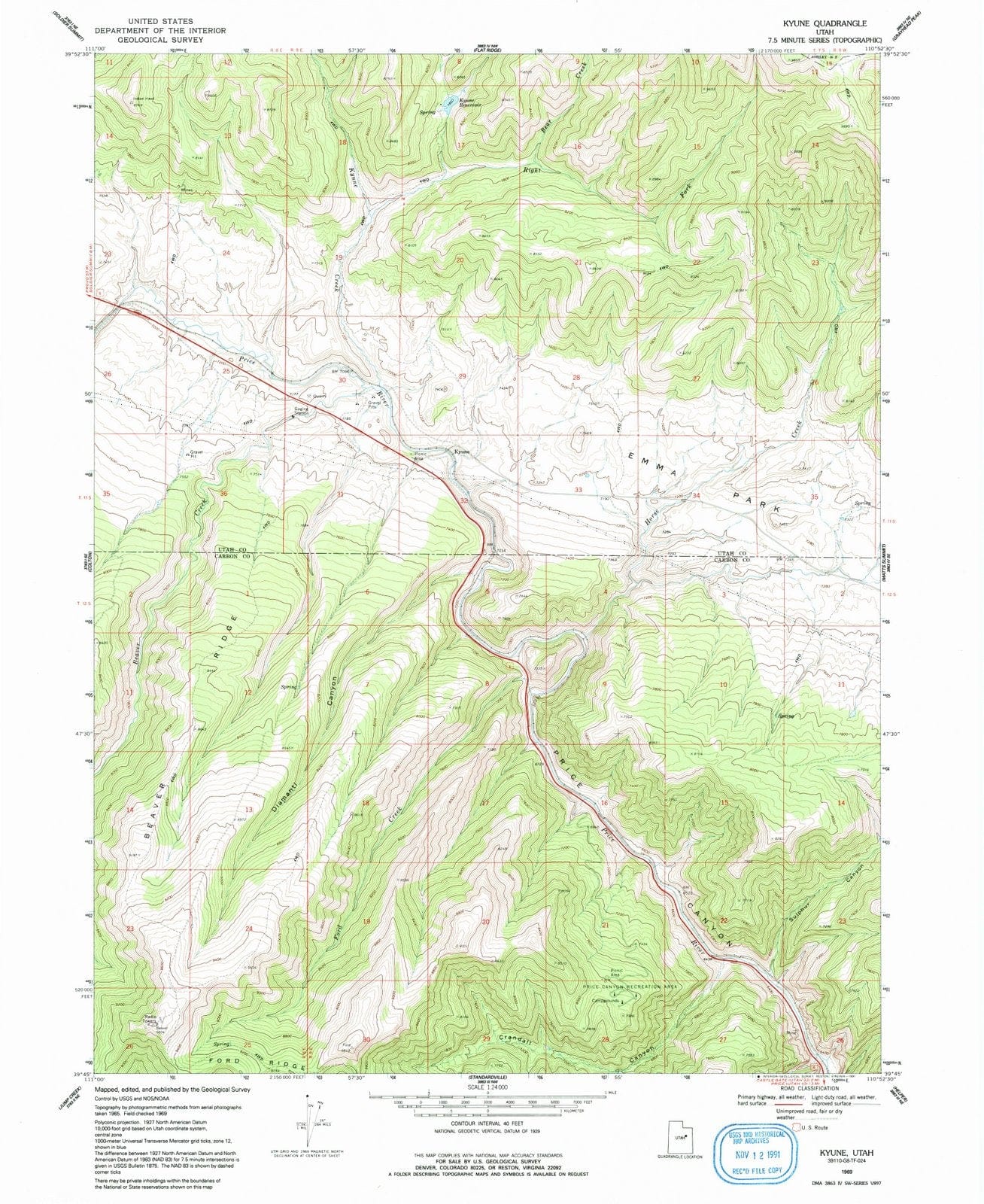 1969 Kyune, UT - Utah - USGS Topographic Map