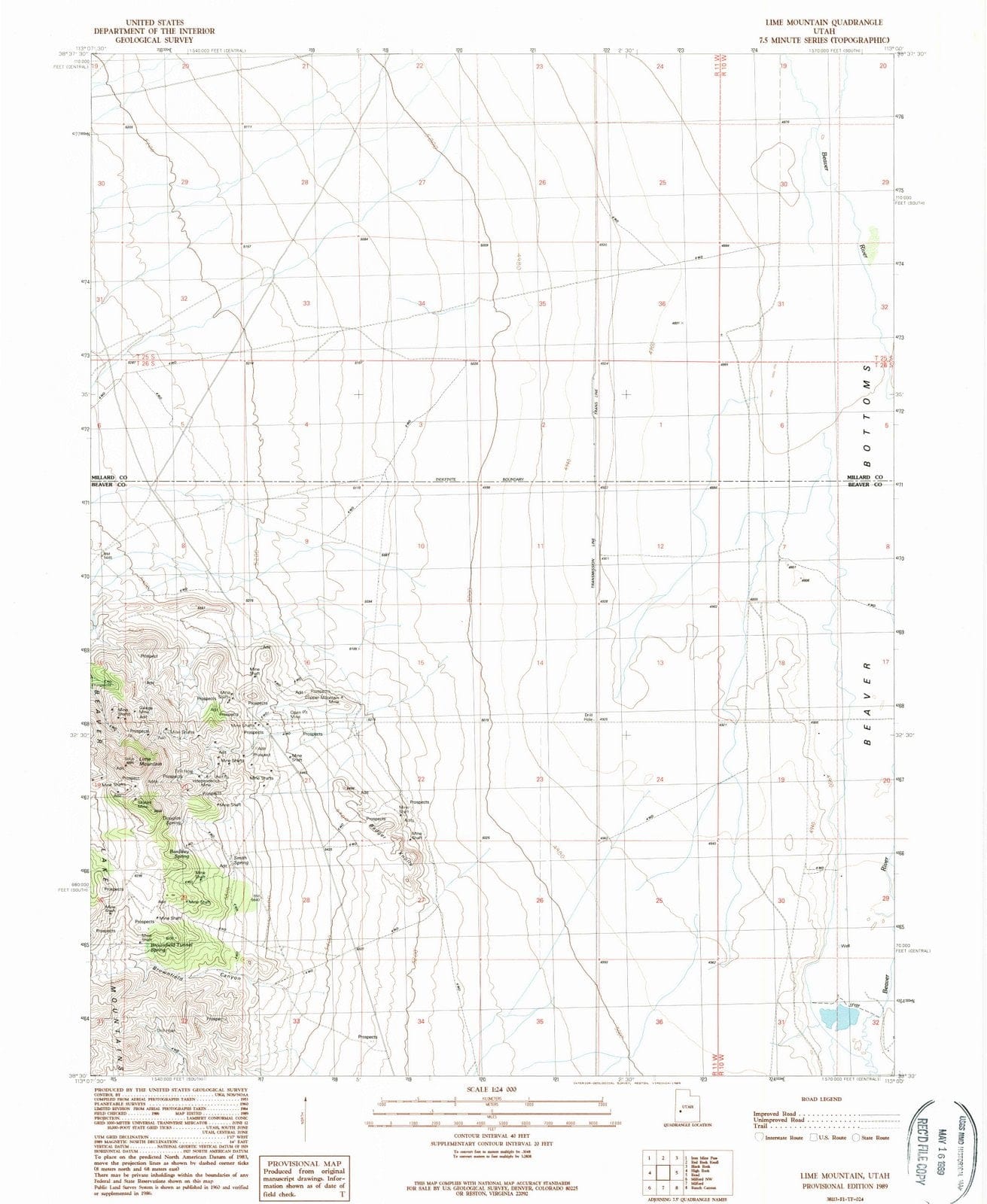 1989 Lime Mountain, UT - Utah - USGS Topographic Map