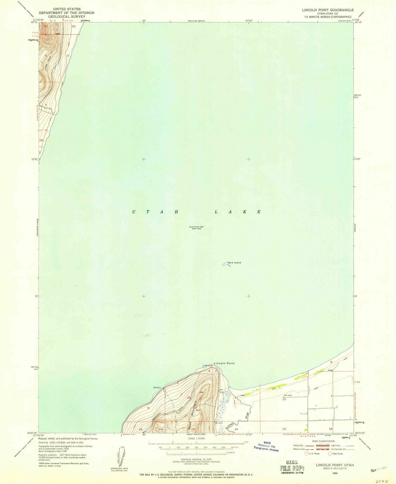 1950 Lincoln Point, UT - Utah - USGS Topographic Map