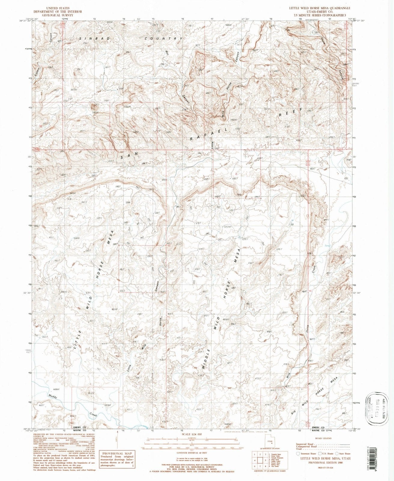 1988 Little Wild Horse Mesa, UT - Utah - USGS Topographic Map