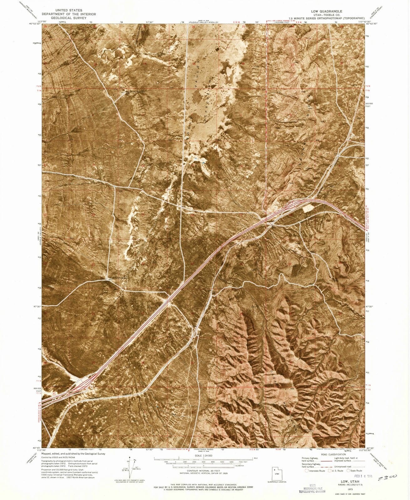 1973 Low, UT - Utah - USGS Topographic Map