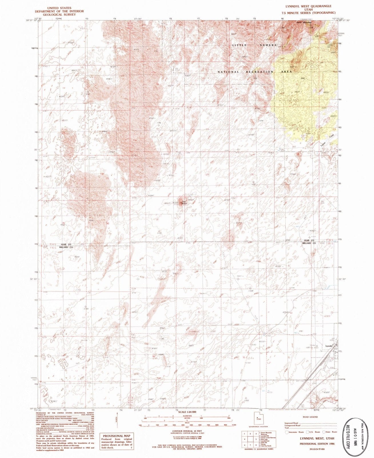 1986 Lynndyl West, UT - Utah - USGS Topographic Map