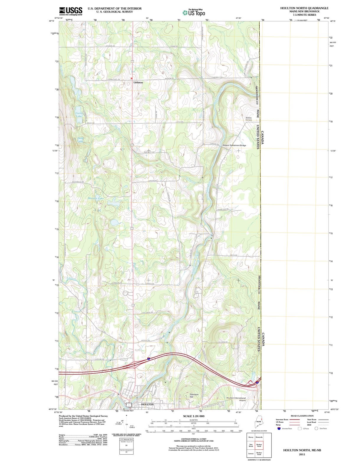 2011 Houlton North, ME - Maine - USGS Topographic Map