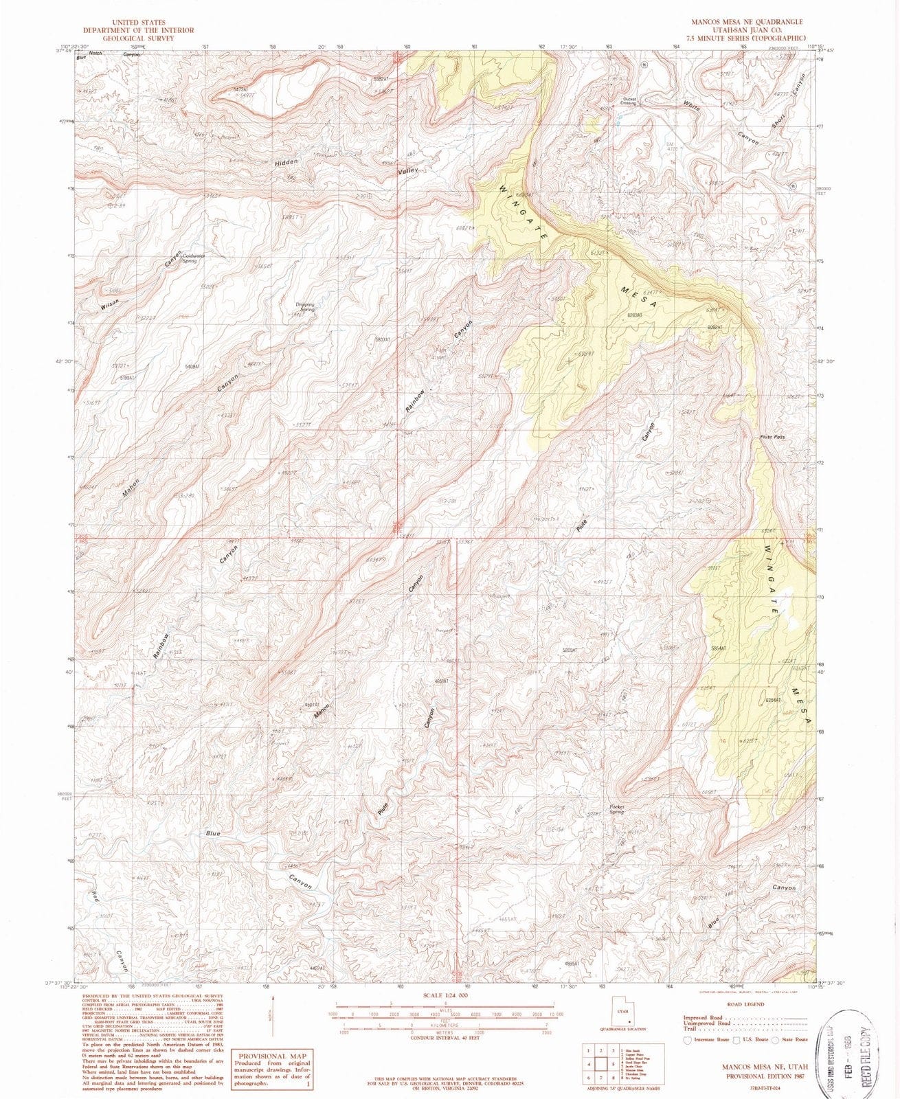 1987 Mancos Mesa, UT - Utah - USGS Topographic Map