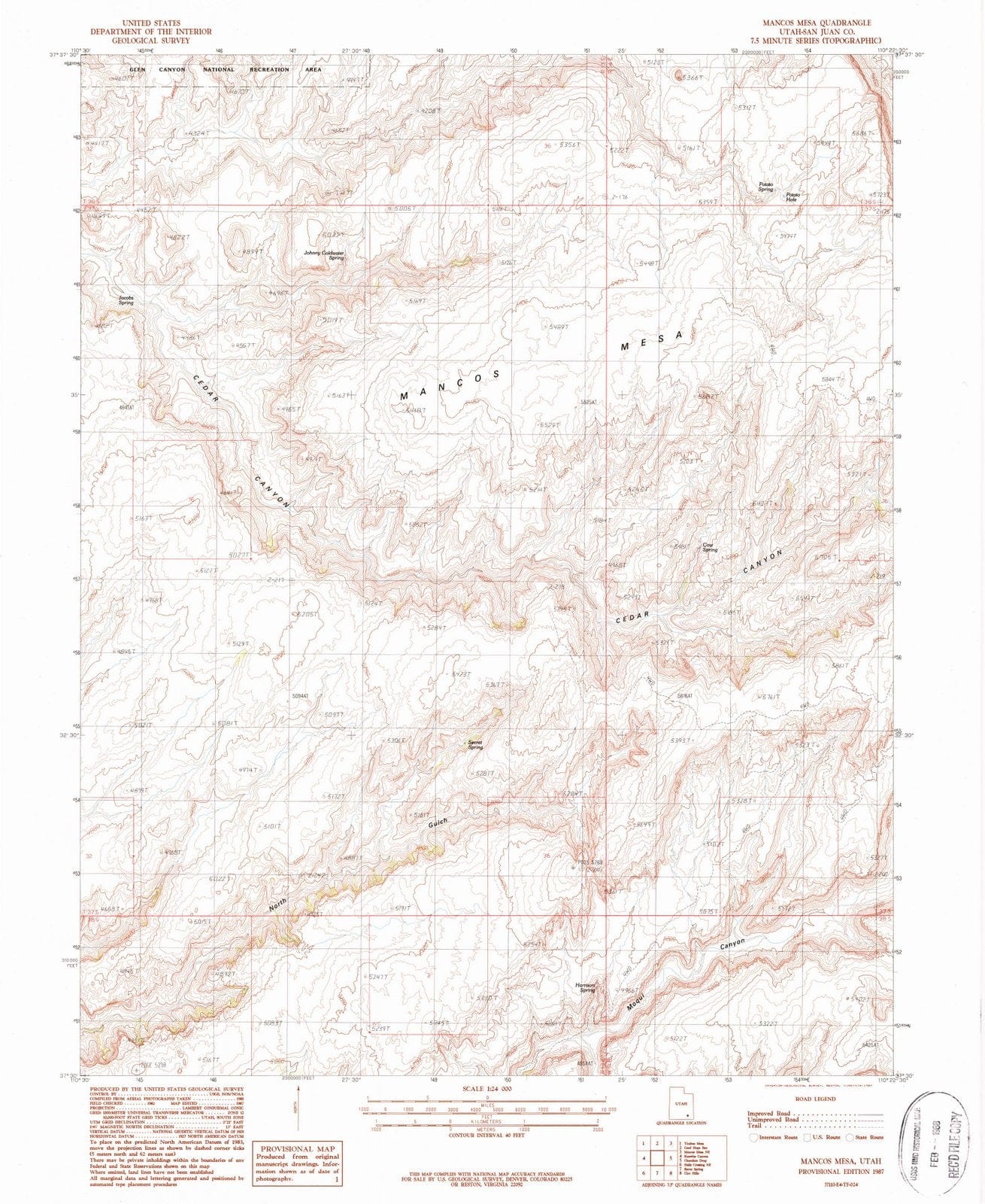 1987 Mancos Mesa, UT - Utah - USGS Topographic Map v2